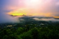 Fog that covers Mae Hong Son town. Royalty Free Stock Photo