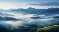 fog covers mountain