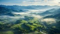 fog covers mountain