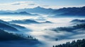 fog covers mountain