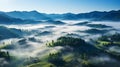 fog covers mountain