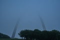 Fog covers the top of the Gateway Arch Royalty Free Stock Photo