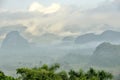 Fog at dawn in the Valley of Vinales Royalty Free Stock Photo