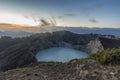 Dawn view of Kelimutu craters Royalty Free Stock Photo