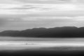 Fog filling a valley in Umbria Italy, with layers of mountains and hills Royalty Free Stock Photo