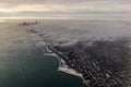 Chicago skyline through the clouds in the winter Royalty Free Stock Photo