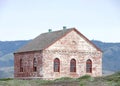 Red brick Fog house at Piedras Blancas Light Station in coastal Central California Royalty Free Stock Photo