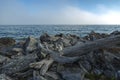 The fog on the island Olkhon,the lake Baikal Royalty Free Stock Photo