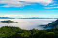 The fog at Khao Phanoen Thung, Kaeng Krachan National Park in Th Royalty Free Stock Photo