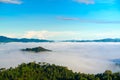 The fog at Khao Phanoen Thung, Kaeng Krachan National Park in Th Royalty Free Stock Photo