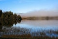 Fog at the lake Jonsvatnet, Norway Royalty Free Stock Photo