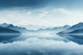 fog on a lake and mountains Royalty Free Stock Photo