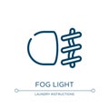 Fog light icon. Linear vector illustration from car dashboard signals collection. Outline fog light icon vector. Thin line symbol Royalty Free Stock Photo