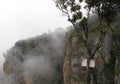 Fog, mist and cloud covered mountains and trees