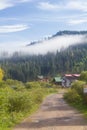 Fog in the morning in Carpathians in auturmn