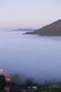 Fog in the morning with mountain at Khao Kho, Thailand Royalty Free Stock Photo