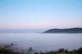 Fog in the morning with mountain at Khao Kho, Thailand Royalty Free Stock Photo