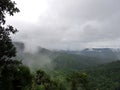 Fog in morning on the mountains Royalty Free Stock Photo