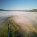 Fog in mountain and road at morning Royalty Free Stock Photo