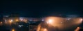 Fog night panorama with lot of street light Royalty Free Stock Photo