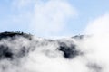 Fog obscuring the view to the mountain Royalty Free Stock Photo