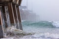 Ocean Waves Crashing Against Fishing Pier OBX