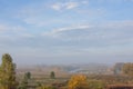 Fog over the forest early in the morning Royalty Free Stock Photo