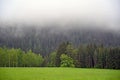 Fog over the forest, morning in Styrian