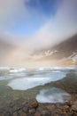 Fog over iceberg lake, Glacier national park