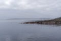 Fog over the Ladoga Lake. Karelia, Russia. Royalty Free Stock Photo