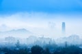 Fog over Las Condes district in Santiago