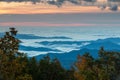 Fog over Mountain Ridgetops in North Carolina Royalty Free Stock Photo