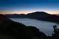 Fog over Piano Grande, Castelluccio, Umbria, Italy Royalty Free Stock Photo