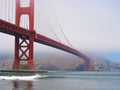 Fog over San Francisco Golden Gate Bridge Royalty Free Stock Photo