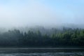 Fog over the Ural river Vishera Royalty Free Stock Photo