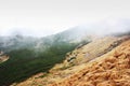 Fog, rain in the mountains, in the mountains Royalty Free Stock Photo