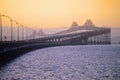 Fog rolling in on the Bay Bridge, San Francisco, California Royalty Free Stock Photo