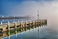 Fog rolling in over Cunningham Pier, Geelong, Victoria, Australia Royalty Free Stock Photo