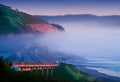 Fog Rolls In On Sunset Cliffs ~ Torrey Pines Royalty Free Stock Photo