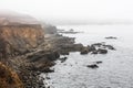 Fog and Rugged Northern California Coastline Royalty Free Stock Photo