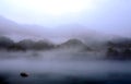 Fog scene in little dongjiang river Royalty Free Stock Photo