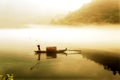 Fog scene in little dongjiang river Royalty Free Stock Photo