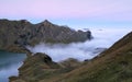 Fog sea in morning mountains Royalty Free Stock Photo