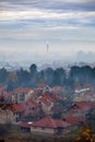 Fog, smog and smoke in Air pollution - Valjevo, West Serbia, Europe