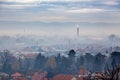 Fog, smog and smoke in Air pollution - Valjevo, West Serbia, Europe