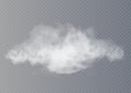 Fog or smoke isolated transparent special effect. White cloudiness, mist or smog background. Royalty Free Stock Photo