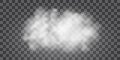 Fog or smoke isolated transparent special effect. White vector cloudiness, mist or smog background. PNG