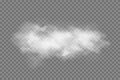 Fog or smoke isolated transparent special effect. White vector cloudiness, mist or smog background. Vector illustration Royalty Free Stock Photo