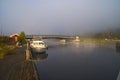 Fog and smoke in the river Royalty Free Stock Photo