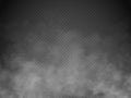 Fog or smoke transparent special effect. White cloudiness, mist or smog background. Vector illustration